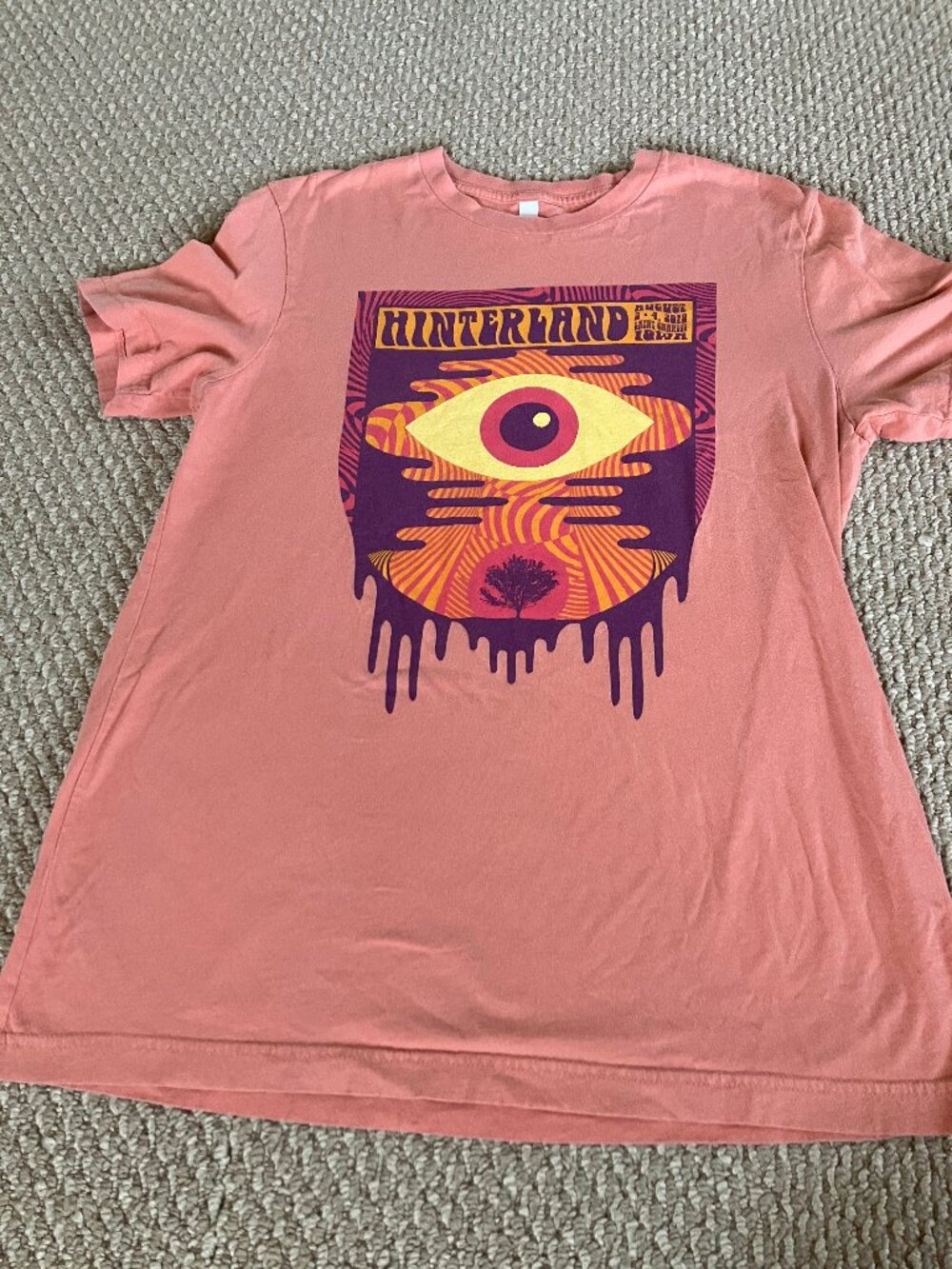 Hinterland 2019 Music Festival Shirt Pink Large Hozier Psychedelic READ